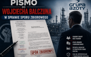 Pismo skierowane do Wojciecha Balczuna Ministra Aktywów Państwowych